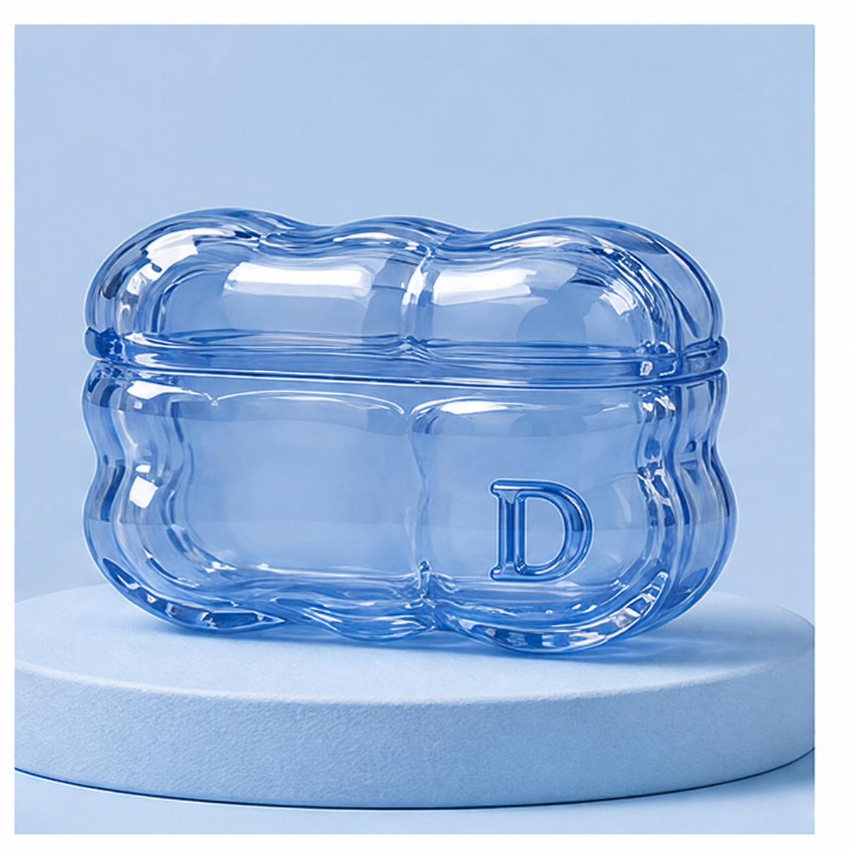 blue jelly puffy airpods case