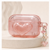 DRVORIA Crystal Heart AirPods case with engraved D hallmark
